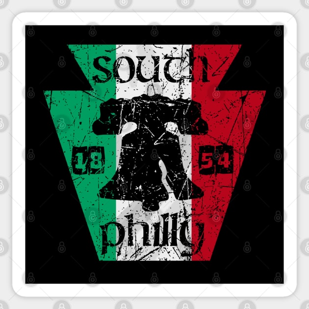 Vintage Italian Flag Liberty Bell Philly Fan Philadelphia Map Original Sticker by TeeCreations